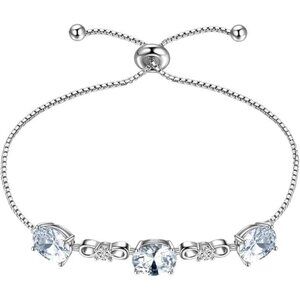 April-bracelet 925 Sterling Silver Birthstone Pendant Crystal